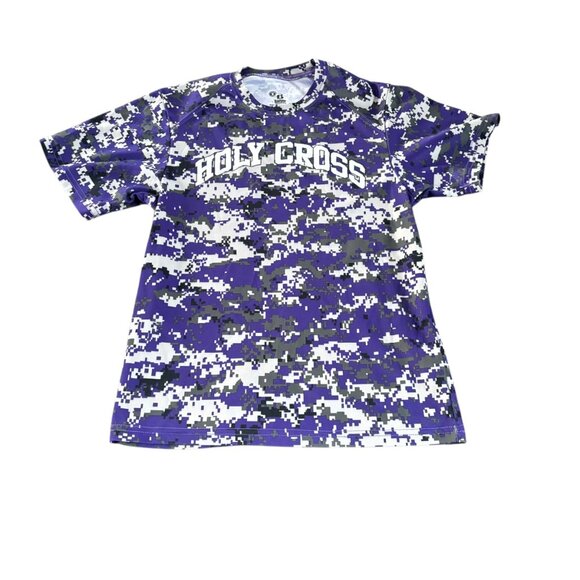 Holy Cross Badger Sports Kids Active Tee Camo Size S - Picture 1 of 4